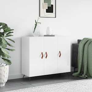 Příborník bílý s vysokým leskem 90x34x80 cm kompozitní dřevo - obrázek 1