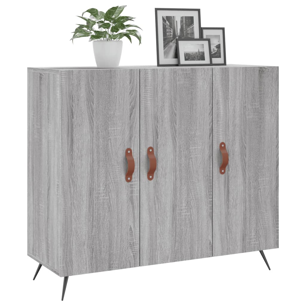 vidaXL Dressoir 90x34x80 cm bewerkt hout grijs sonoma eikenkleurig afbeelding