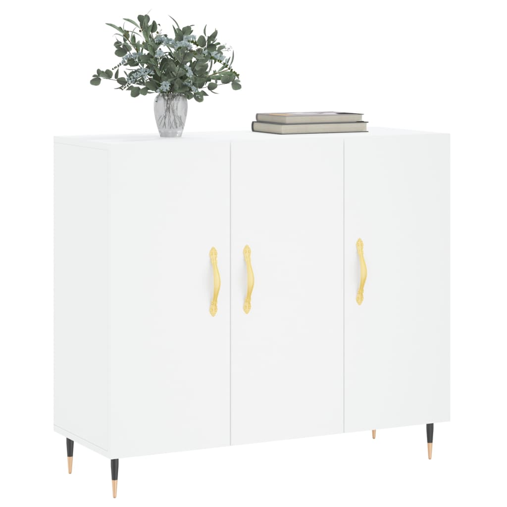 vidaXL Dressoir 90x34x80 cm bewerkt hout wit
