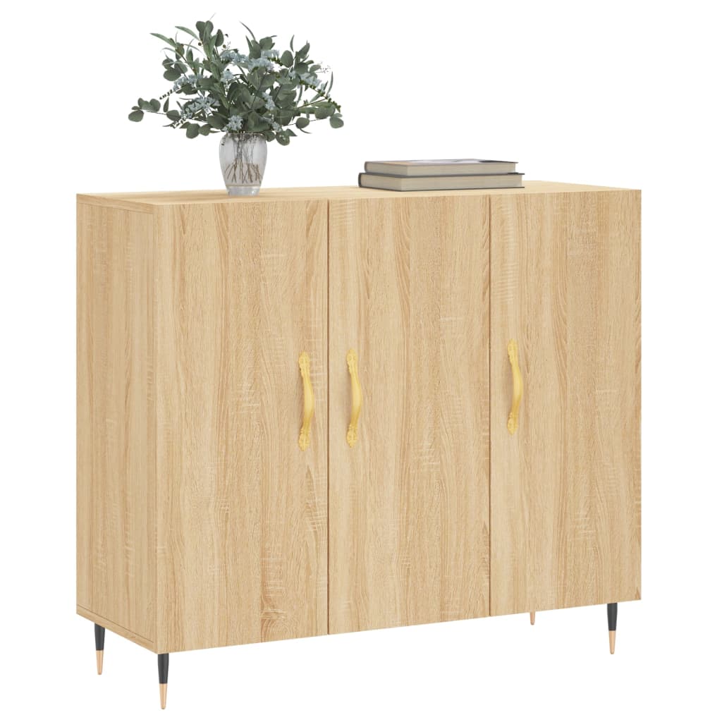 vidaXL Dressoir 90x34x80 cm bewerkt hout sonoma eikenkleurig