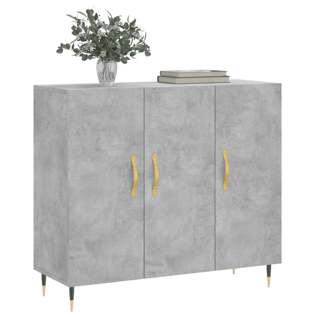 vidaXL Dressoir 90x34x80 cm bewerkt hout betongrijs