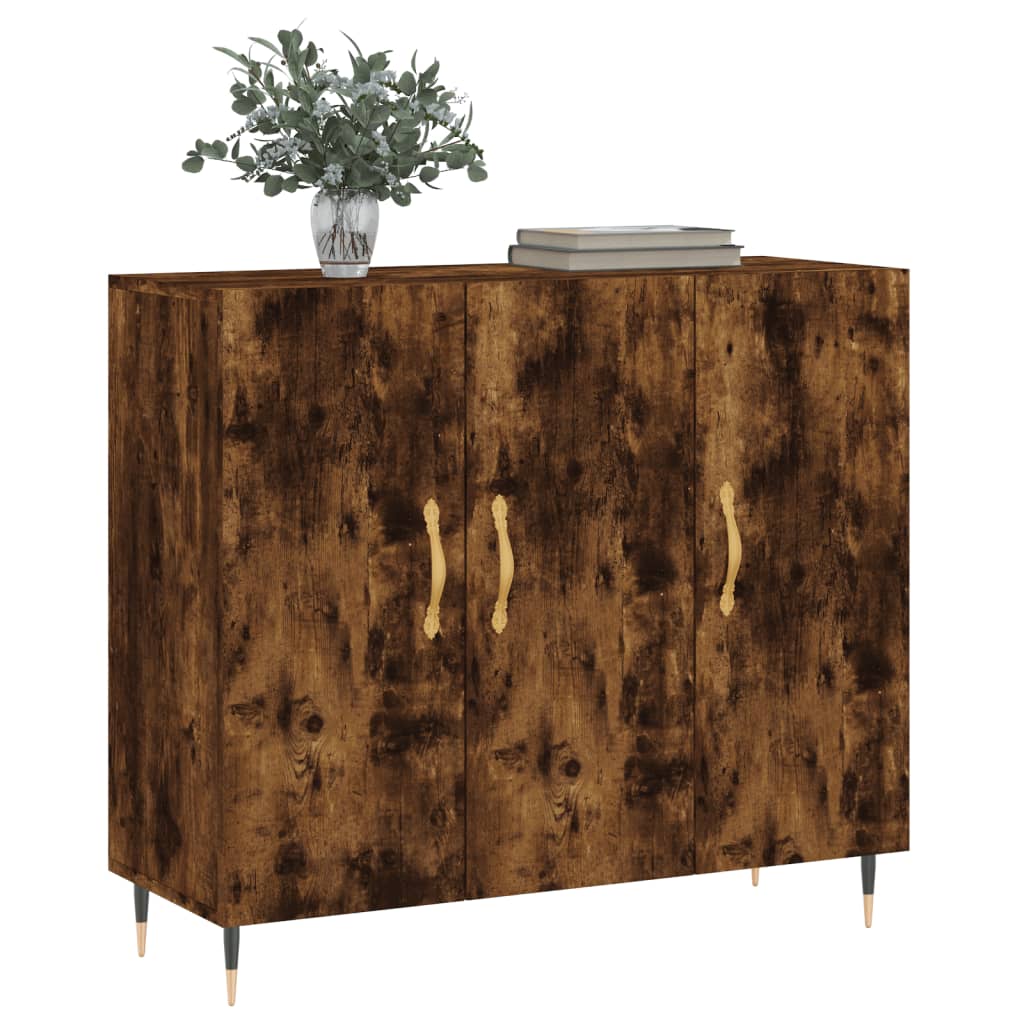 Thumbnail - vidaXL Sideboard Räuchereiche 90x34x80 cm Holzwerkstoff