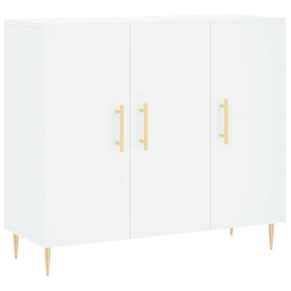 vidaXL puhvetkapp, valge, 90 x 34 x 80 cm, tehispuit