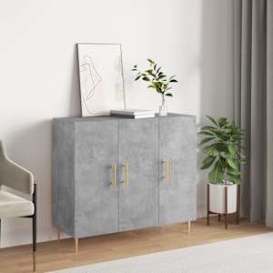 Příborník betonově šedý 90 x 34 x 80 cm kompozitní dřevo - obrázek 1