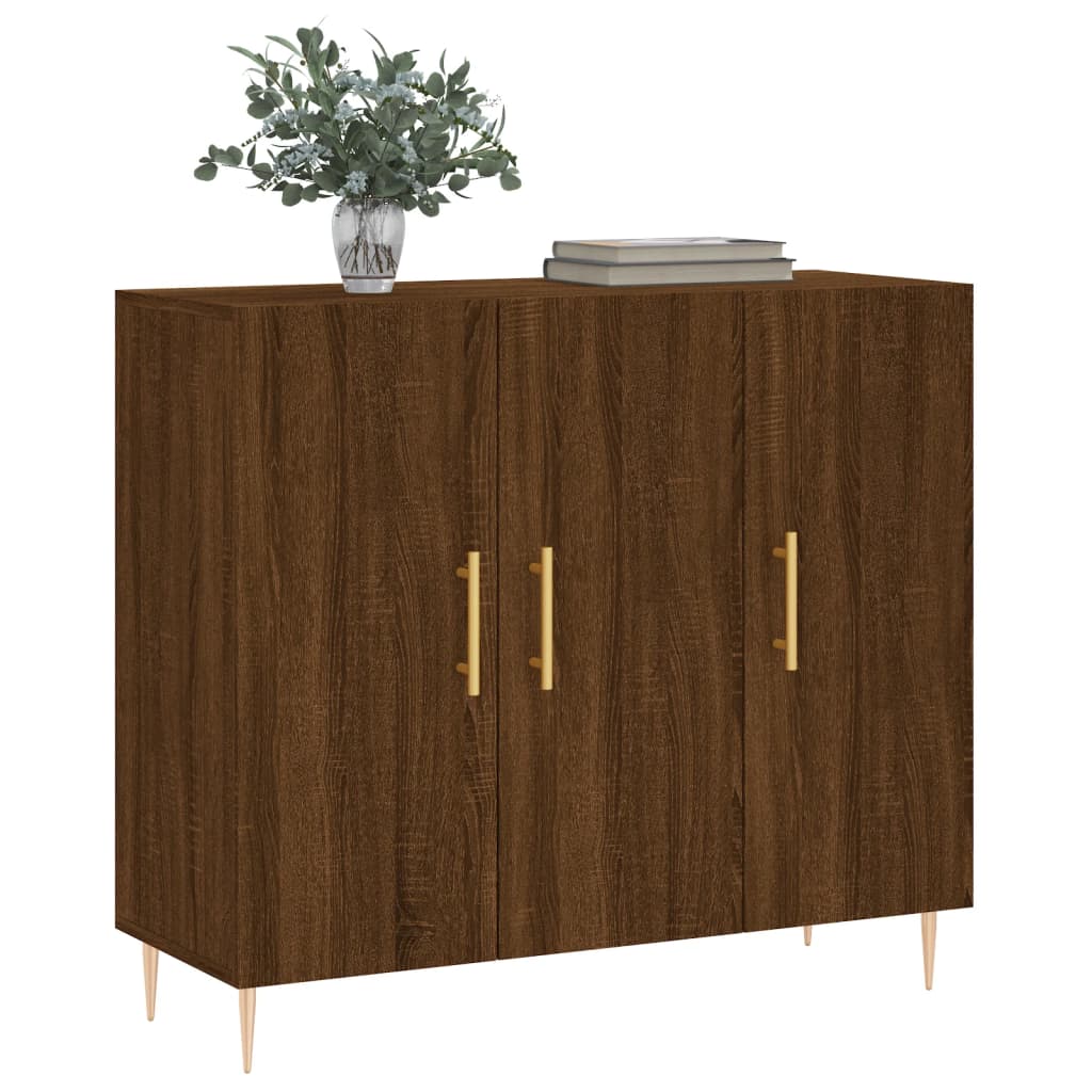 vidaXL Credenza Rovere Marrone 90x34x80 cm in Legno Multistrato