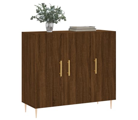 vidaXL Credenza Rovere Marrone 90x34x80 cm in Legno Multistrato