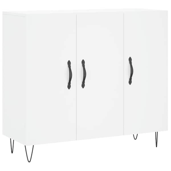 vidaXL puhvetkapp, valge, 90 x 34 x 80 cm, tehispuit