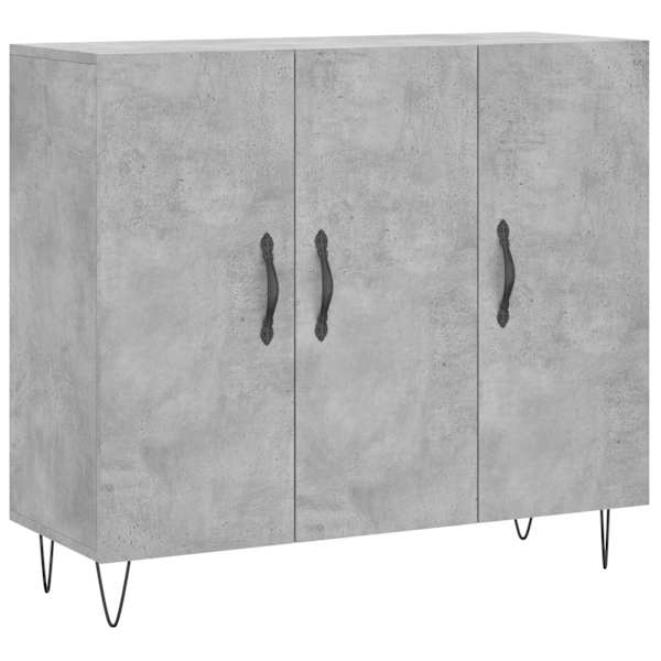 vidaXL puhvetkapp, betoonhall, 90 x 34 x 80 cm, tehispuit