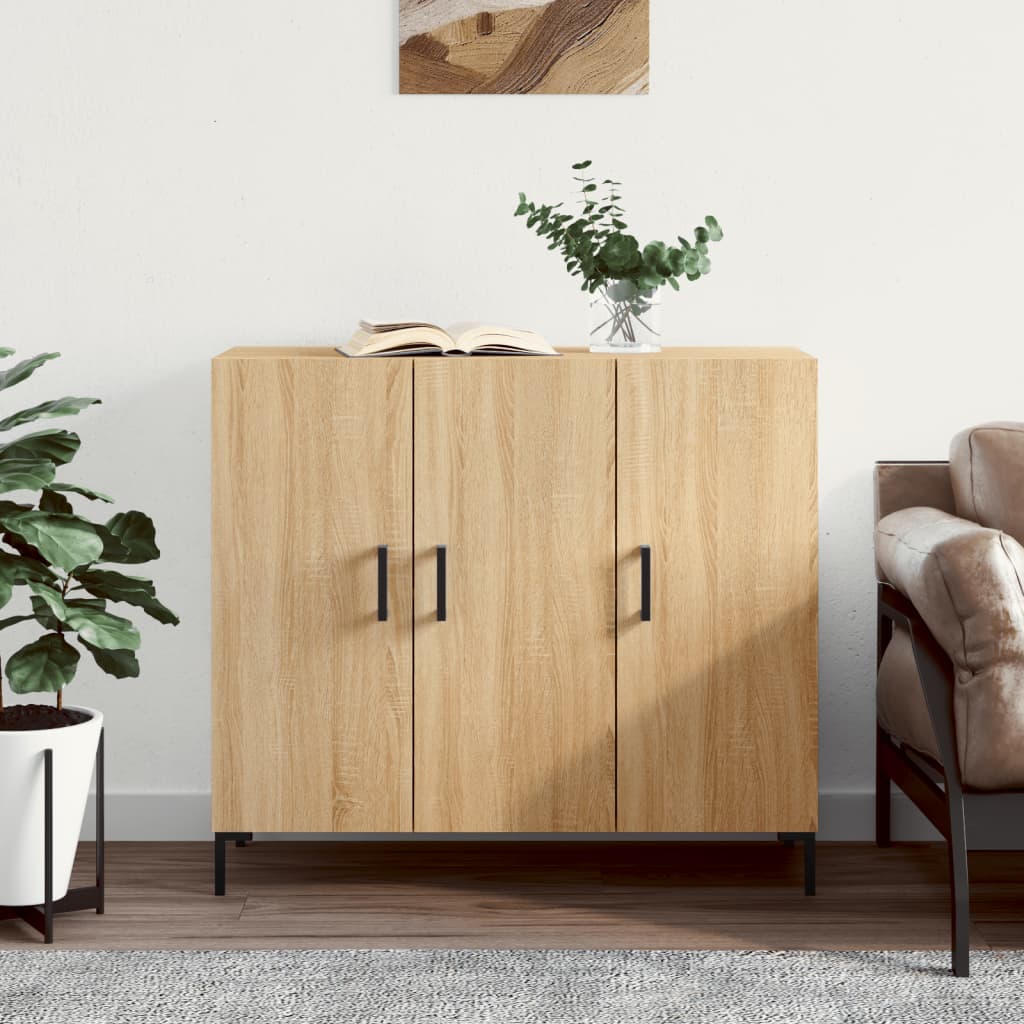 vidaXL Sideboard Sonoma-Eiche 90x34x80 cm Holzwerkstoff