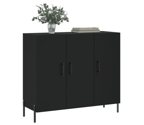 vidaXL Dulap, negru, 90x34x80 cm, lemn compozit