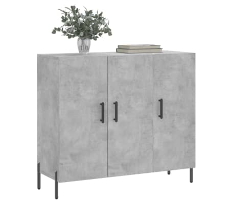 vidaXL Dulap, gri beton, 90x34x80 cm, lemn compozit