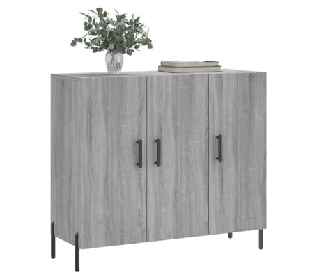 vidaXL kumode, pelēka ozolkoka krāsa, 90x34x80 cm, inženierijas koks