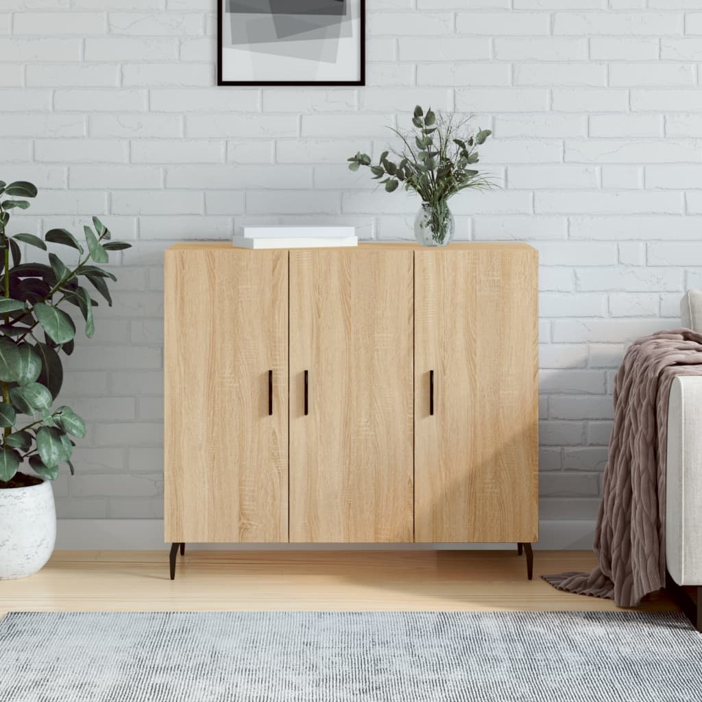 vidaXL Sideboard Sonoma-Eiche 90x34x80 cm Holzwerkstoff
