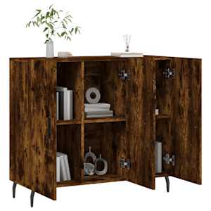Příborník kouřový dub 90 x 34 x 80 cm kompozitní dřevo - obrázek 4