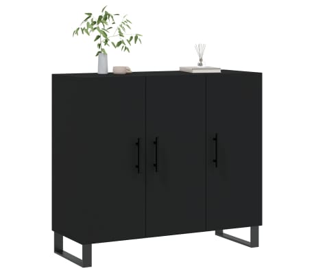 vidaXL Sideboard Black 90x34x80 cm Engineered Wood