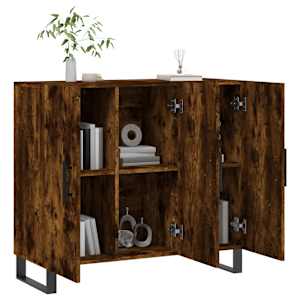Příborník kouřový dub 90 x 34 x 80 cm kompozitní dřevo - obrázek 4