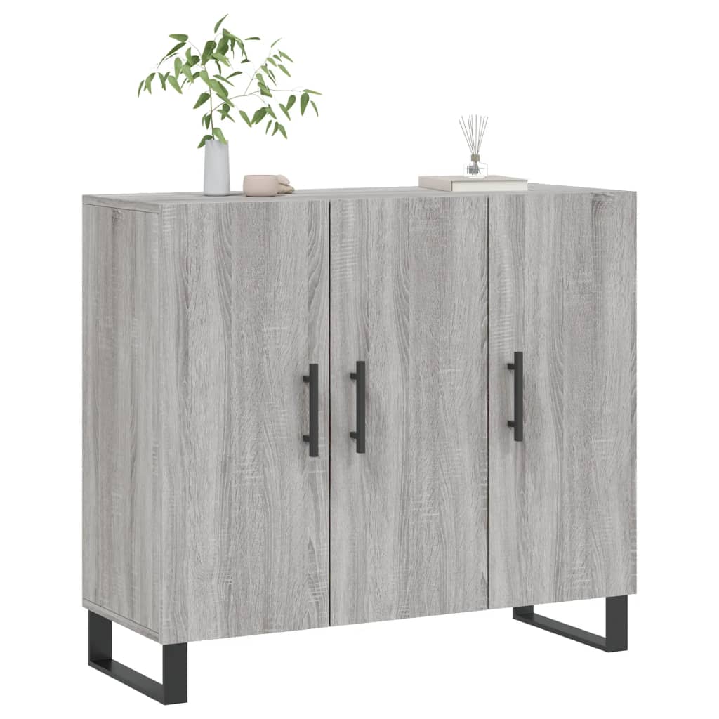 vidaXL Aparador de madera de ingeniería gris Sonoma 90x34x80 cm