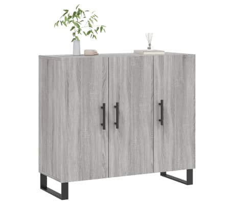 vidaXL Buffet sonoma gris 90x34x80 cm bois d'ingénierie