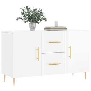Příborník bílý s vysokým leskem 100x36x60 cm kompozitní dřevo - obrázek 3