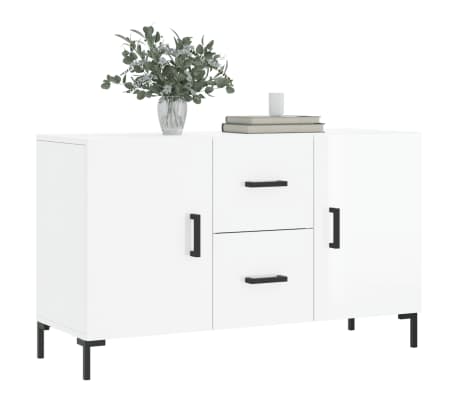 vidaXL Sideboard High Gloss White 100x36x60 cm Engineered Wood
