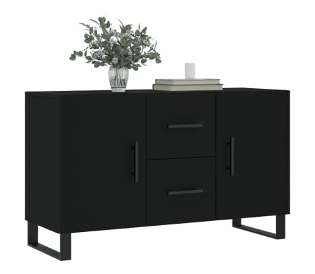 vidaXL Sideboard Schwarz 100x36x60 cm Holzwerkstoff