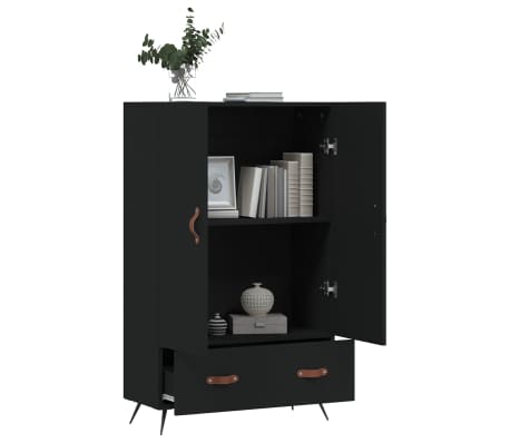 vidaXL Dulap &icirc;nalt, negru, 69,5x31x115 cm, lemn prelucrat