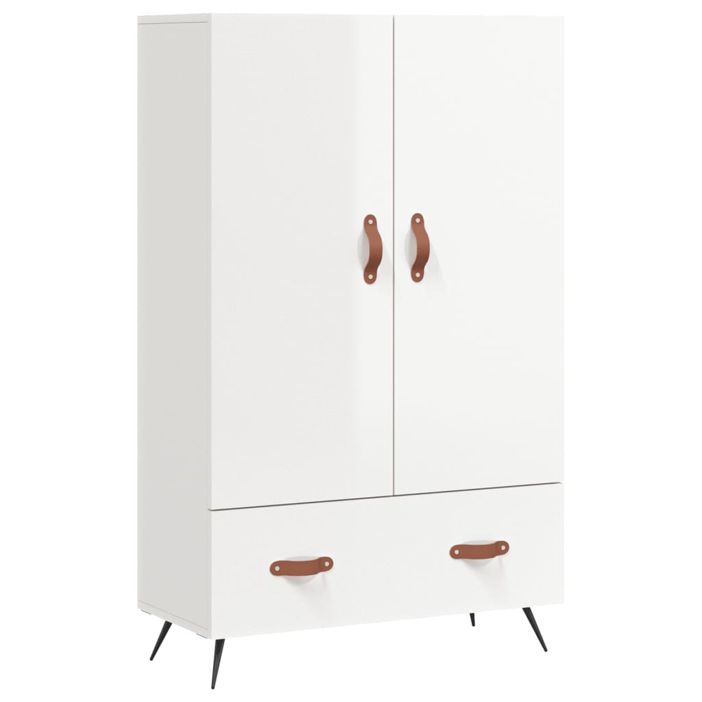 vidaXL Skříň highboard lesklá bílá 69,5 x 31 x 115 cm kompozitní dřevo