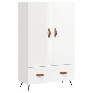 Skříň highboard lesklá bílá 69,5 x 31 x 115 cm kompozitní dřevo - obrázek 2