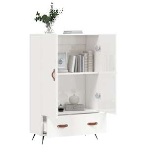 Skříň highboard lesklá bílá 69,5 x 31 x 115 cm kompozitní dřevo - obrázek 3