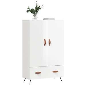 Skříň highboard lesklá bílá 69,5 x 31 x 115 cm kompozitní dřevo - obrázek 4