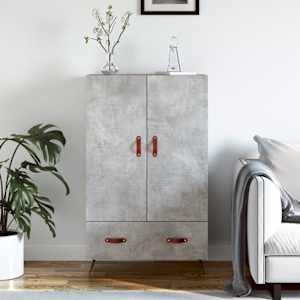 Visoka omara betonsko siva 69,5x31x115 inženirski les