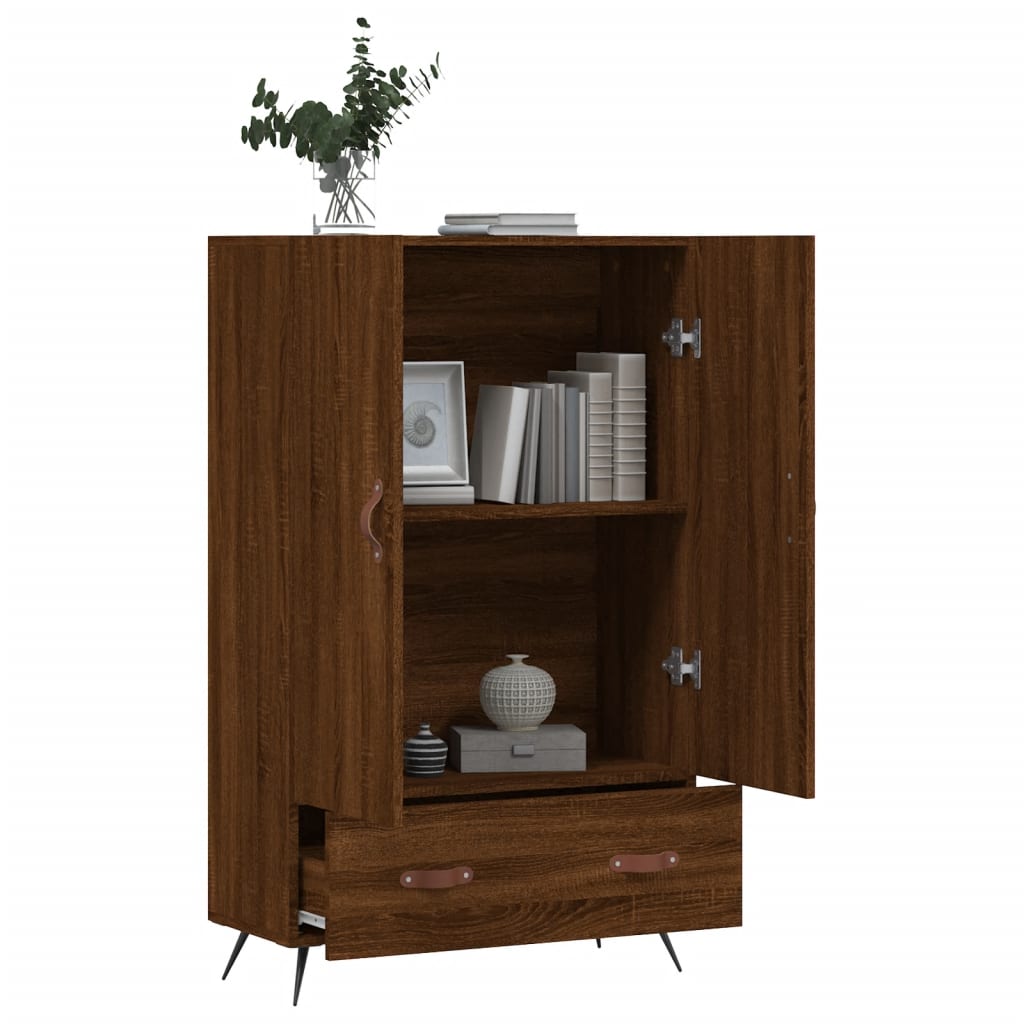 vidaXL Hoge kast 69,5x31x115 cm bewerkt hout bruin eikenkleur afbeelding