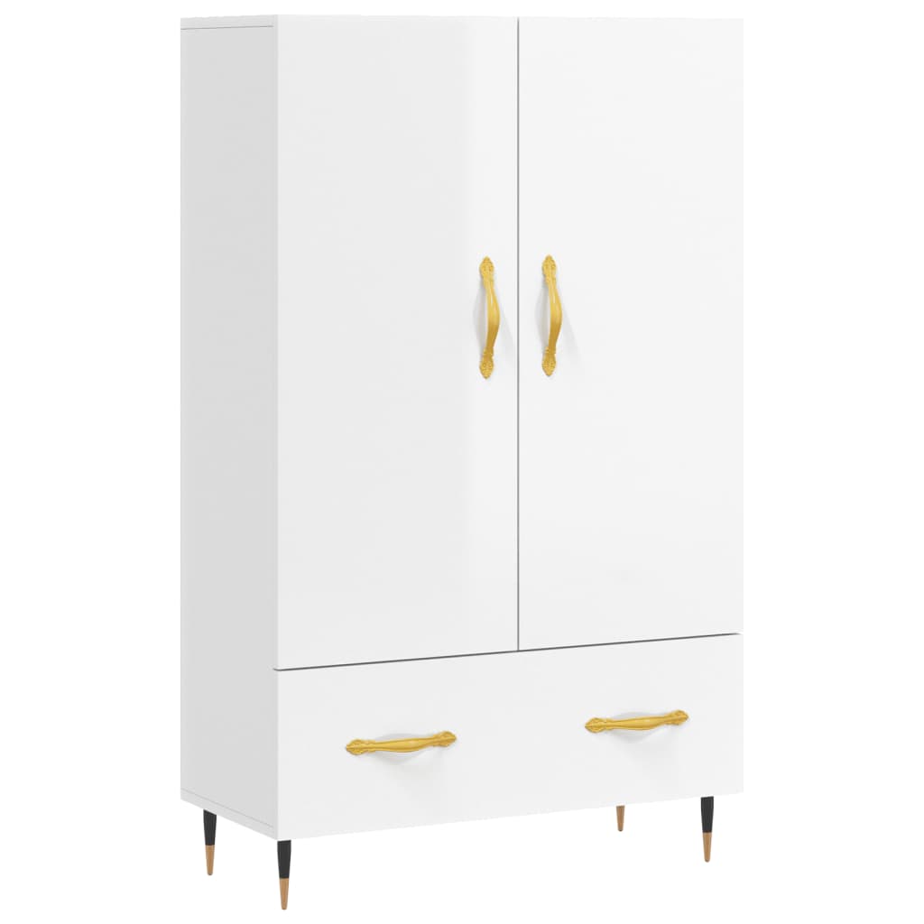 vidaXL Skříň highboard lesklá bílá 69,5 x 31 x 115 cm kompozitní dřevo