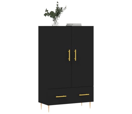 vidaXL Highboard svart 69,5x31x115 cm konstruert tre