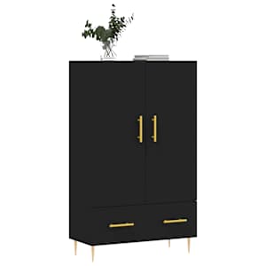 vidaXL Highboard svart 69,5x31x115 cm konstruert tre