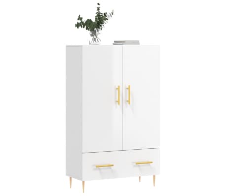 vidaXL Highboard Hochglanz-Wei&szlig; 69,5x31x115 cm Holzwerkstoff