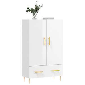 vidaXL Highboard Hochglanz-Wei&szlig; 69,5x31x115 cm Holzwerkstoff