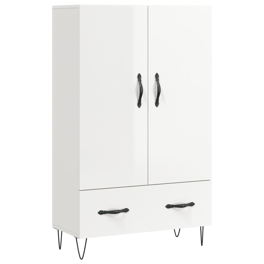 vidaXL Skříň highboard lesklá bílá 69,5 x 31 x 115 cm kompozitní dřevo