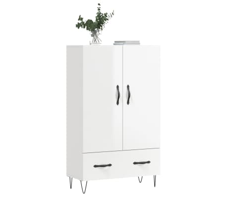 vidaXL Висок шкаф, бял гланц, 69,5x31x115 см, инженерно дърво