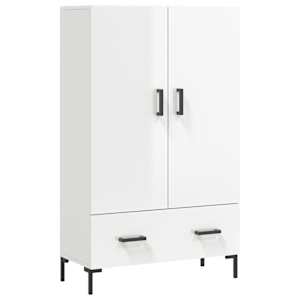 Skříň highboard lesklá bílá 69,5 x 31 x 115 cm kompozitní dřevo - obrázek 2