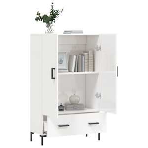 Skříň highboard lesklá bílá 69,5 x 31 x 115 cm kompozitní dřevo - obrázek 4
