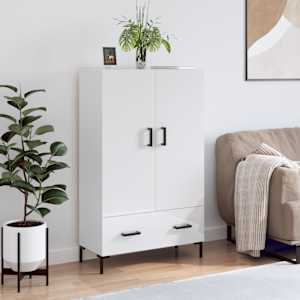 Skříň highboard lesklá bílá 69,5 x 31 x 115 cm kompozitní dřevo - obrázek 1