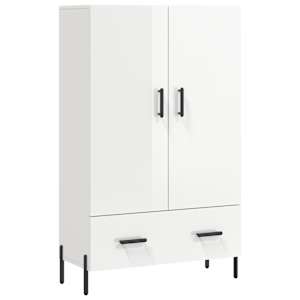Skříň highboard lesklá bílá 69,5 x 31 x 115 cm kompozitní dřevo - obrázek 2