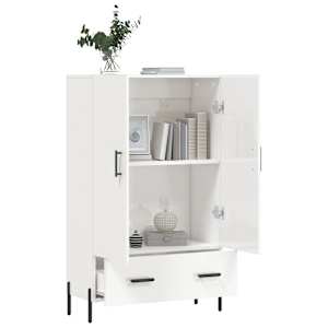 Skříň highboard lesklá bílá 69,5 x 31 x 115 cm kompozitní dřevo - obrázek 4