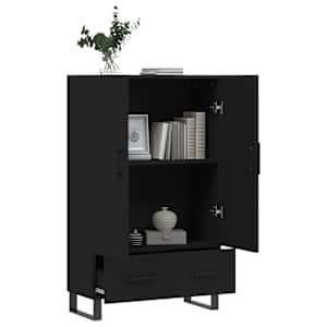 Skříň highboard černá 69,5 x 31 x 115 cm kompozitní dřevo - obrázek 4