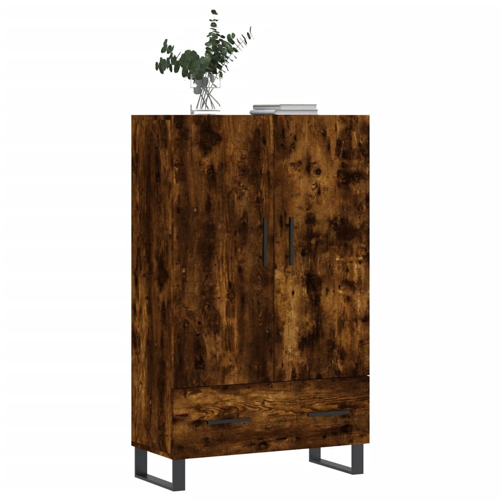 vidaXL Hoge kast 69,5x31x115 cm bewerkt hout gerookt eikenkleurig