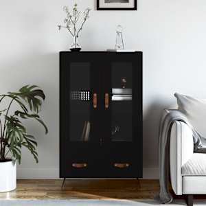 Skříň highboard černá 69,5 x 31 x 115 cm kompozitní dřevo - obrázek 1