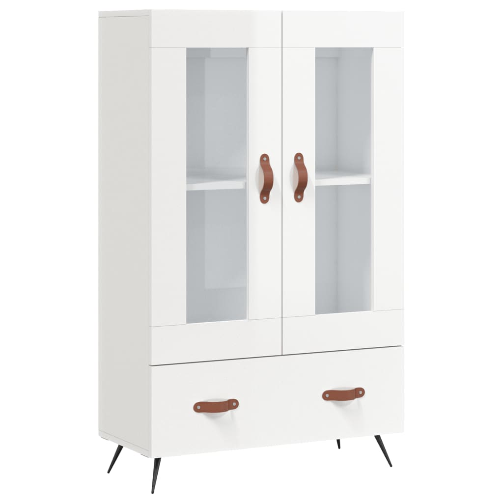 vidaXL Skříň highboard lesklá bílá 69,5 x 31 x 115 cm kompozitní dřevo