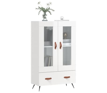 vidaXL Aparador alto madera de ingeniería blanco brillo 69,5x31x115 cm