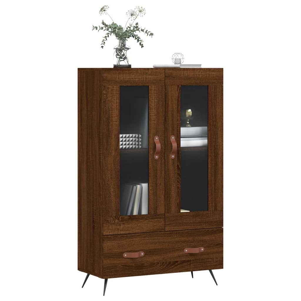 vidaXL Hoge kast 69,5x31x115 cm bewerkt hout bruin eikenkleur afbeelding